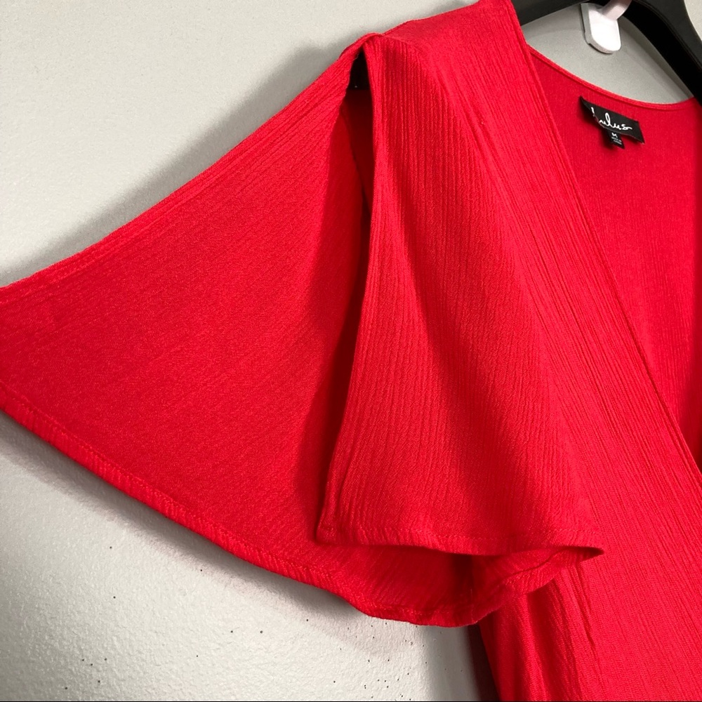 Lulu’s Much Obliged Maxi Wrap Dress M RED Great Condition - Picture 6 of 10